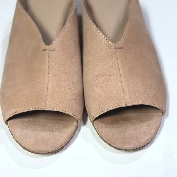 Eileen Fisher "Katniss" Tan Nubuck Open Toe Slides Size 10 Neutral - Picture 6 of 10